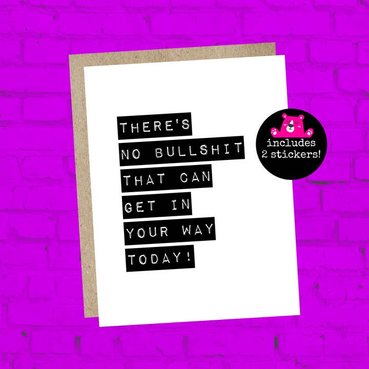 Grußkarte „Kein Schwachsinn im Weg“ für den Großhandel von More Joy Better Life