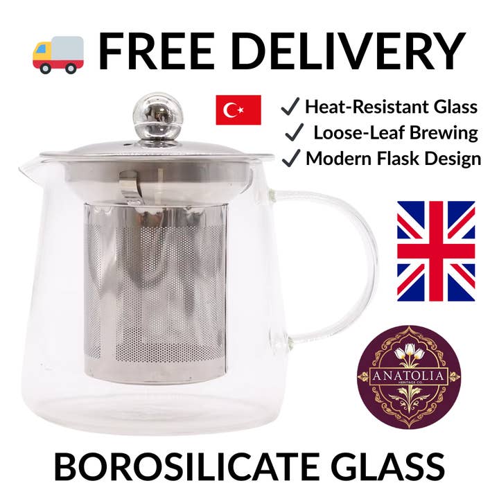 Glass Teapot with Infuser – Heat Resistant Borosilicate Tea Pot for wholesale by Anatolia Heritage Co