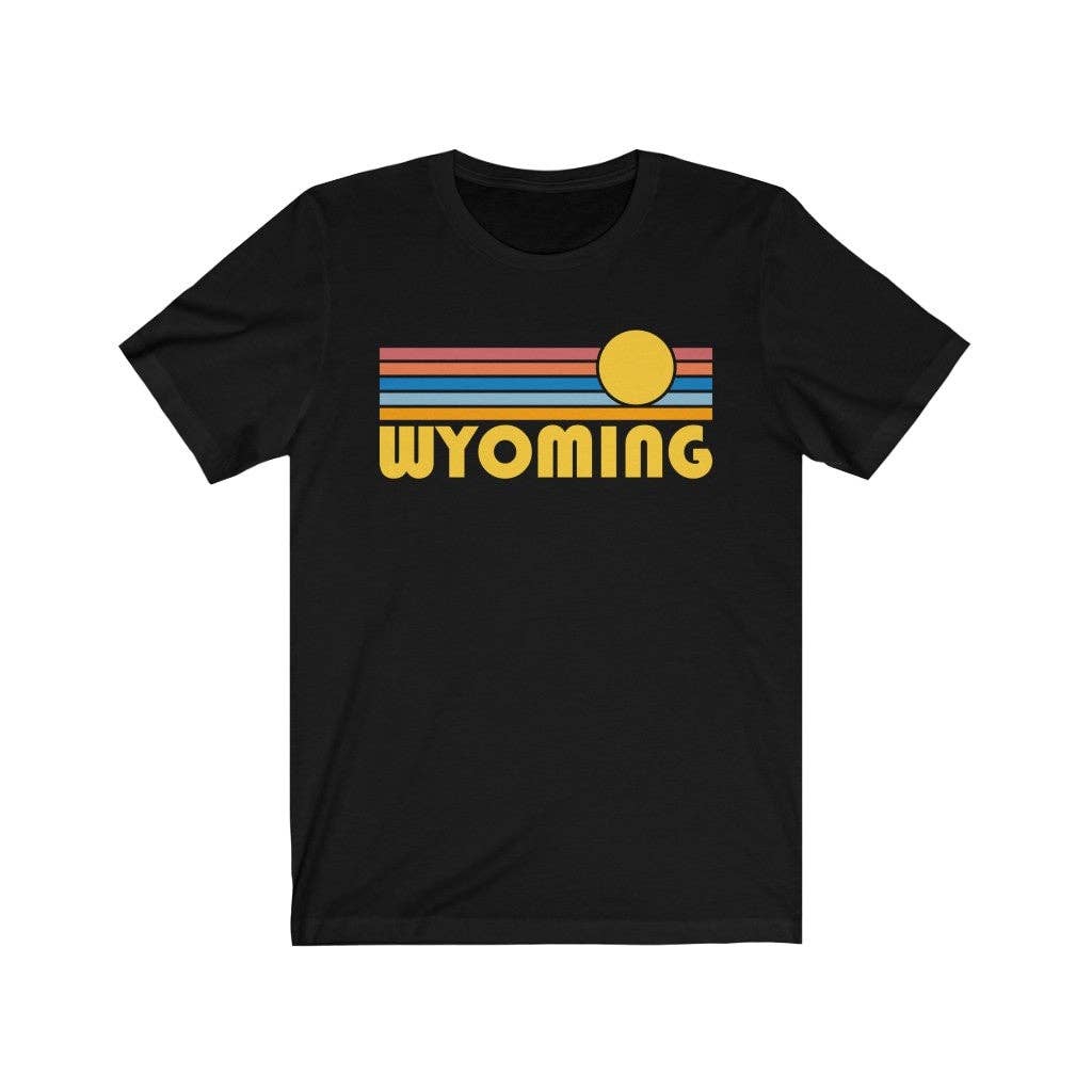 Hey Mountains - Vente T-shirt sérigraphié – unisexe - T-Shirt Wyoming unisexe pour adulte Motif lever de soleil rétro5