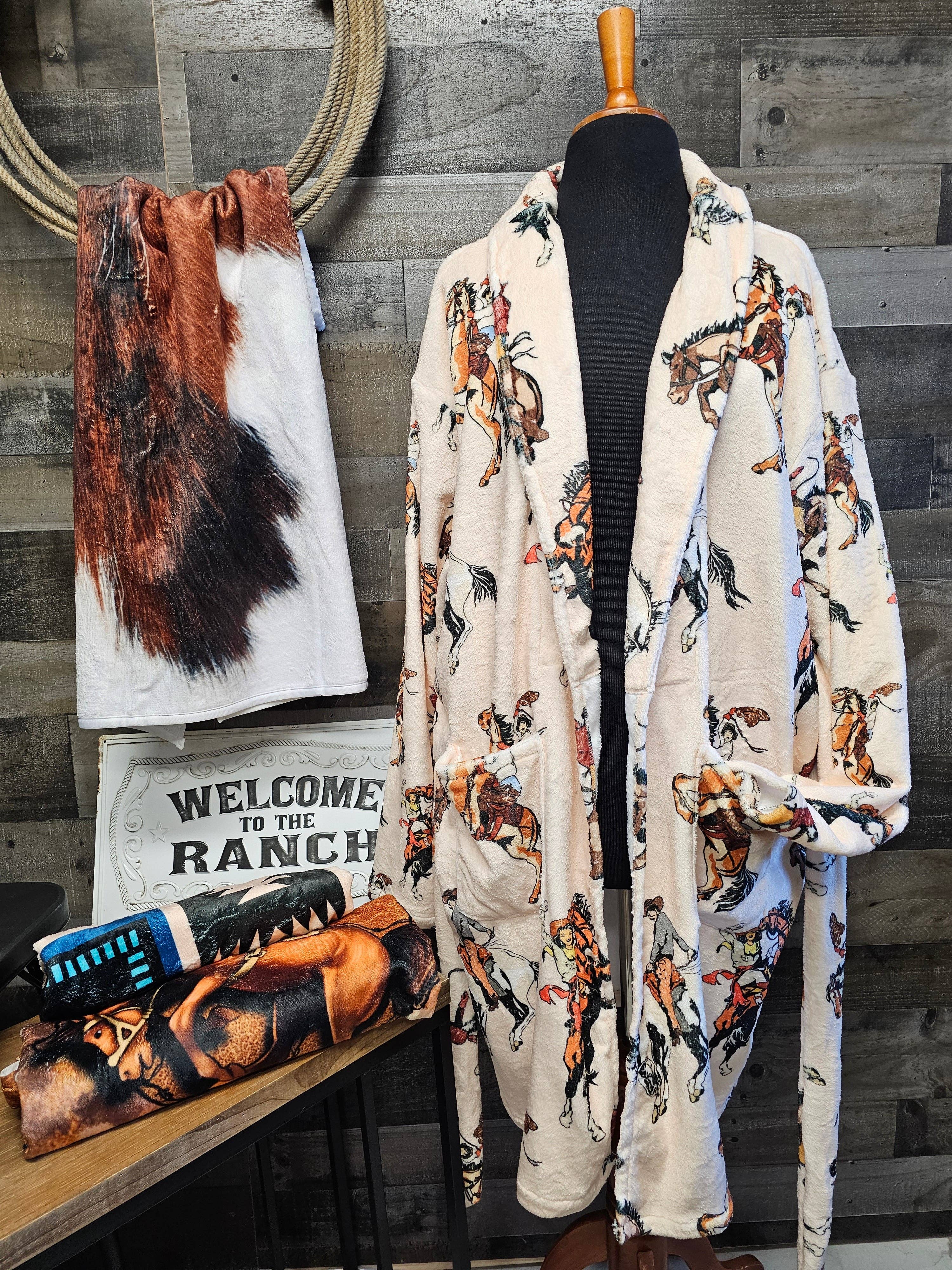 BAHA RANCH WESTERN WEAR - Wholesale Robe - Women's - Vintage Cowgirl Women's Bath Robe2