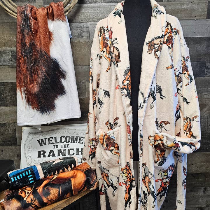 BAHA RANCH WESTERN WEAR - Wholesale Robe - Women's - Vintage Cowgirl Women's Bath Robe2