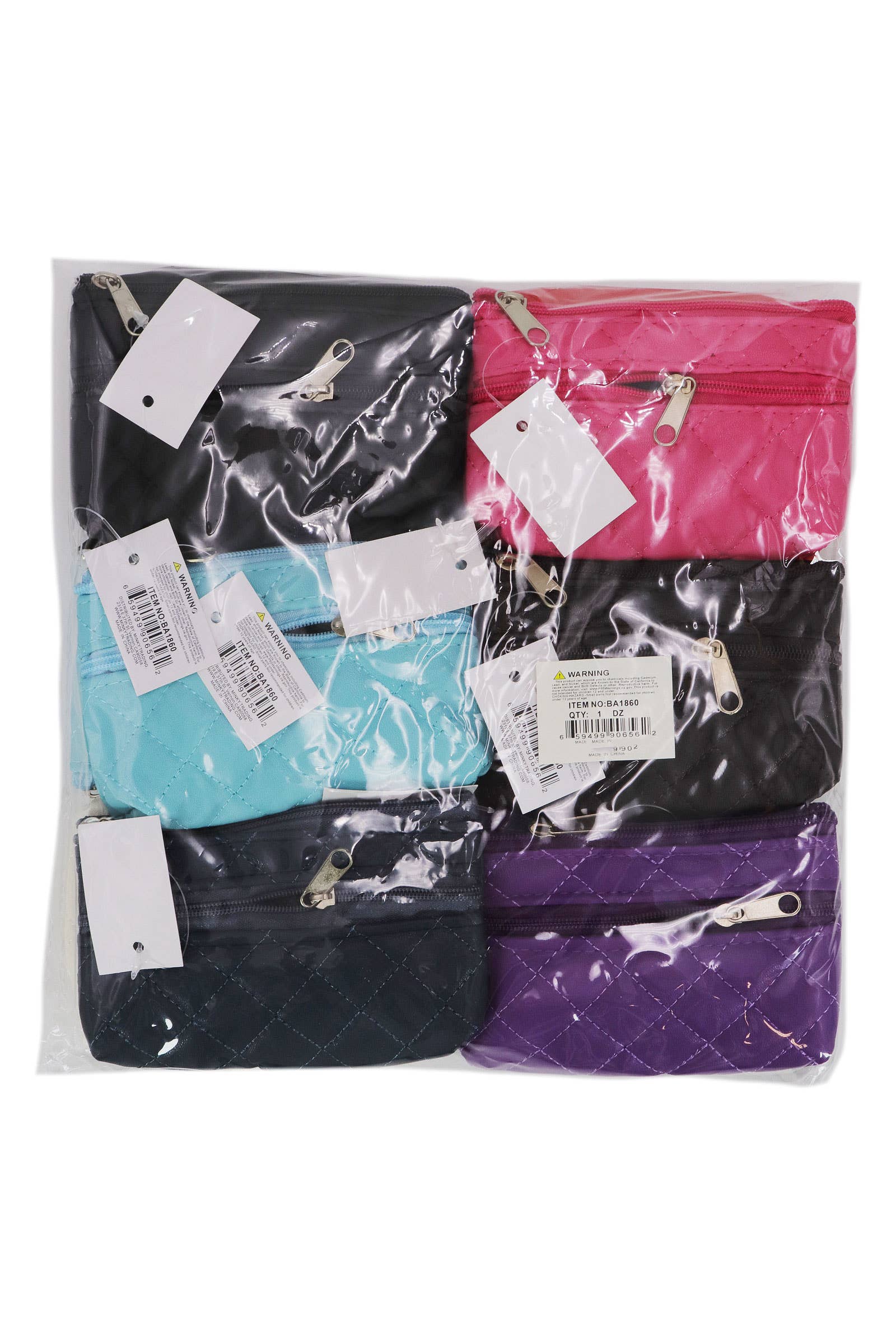 ASSORTI Porte-monnaie matelassé à double fermeture éclair en vente sur Faire12