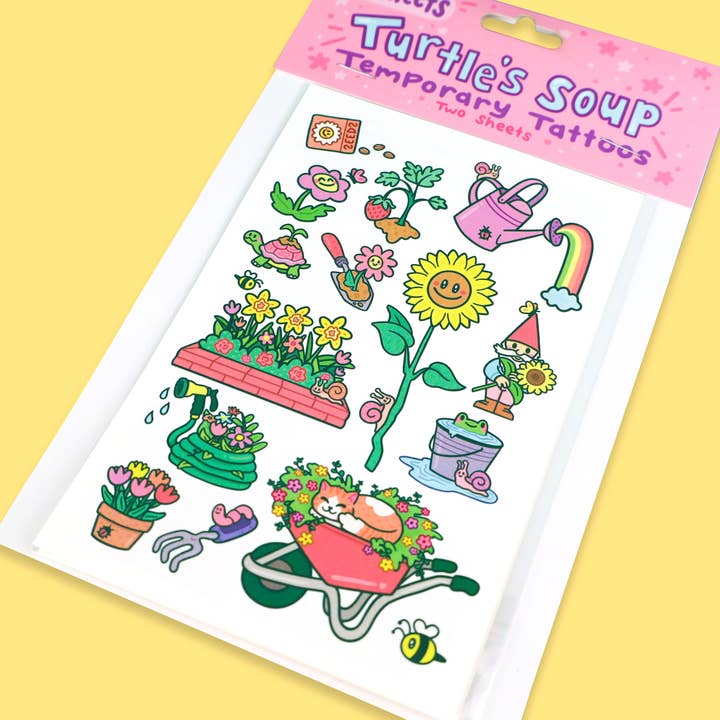 Turtle's Soup - Venta al por mayor Tatuajes temporales - Láminas de tatuaje temporales Gorgeous Gardens para primavera