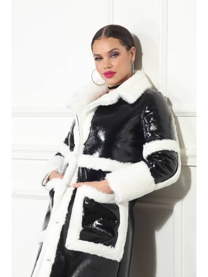 Love The Queen – Casaco de pele/imitação de pele - Mulher por atacado – Estilo Moda Luxo LM-352, 1 Pc. Casaco1