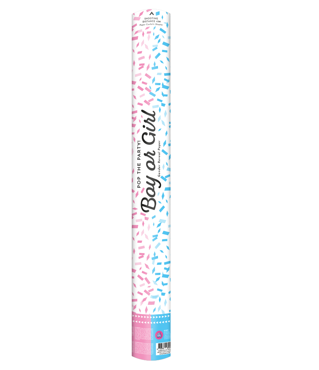 PD Party - Wholesale Confetti - Confetti shooter 60 cm - Gender reveal girl paper0