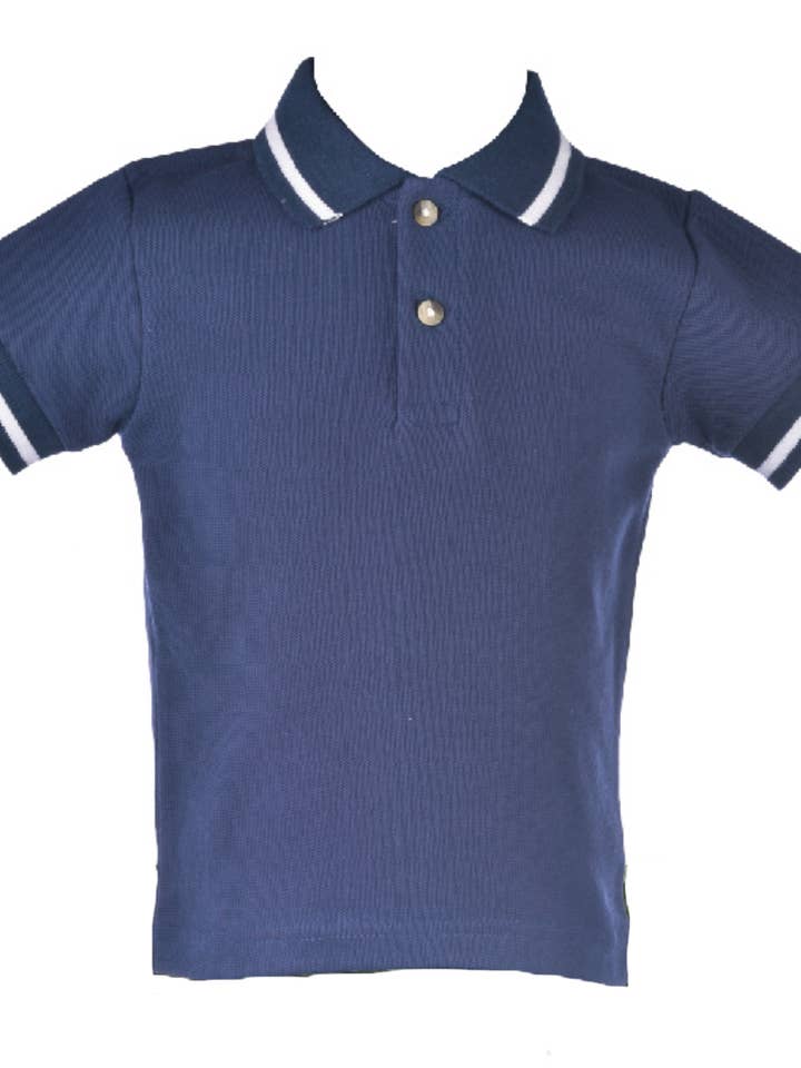 Polo Anchor Boys Navy por atacado de Cotton Kids