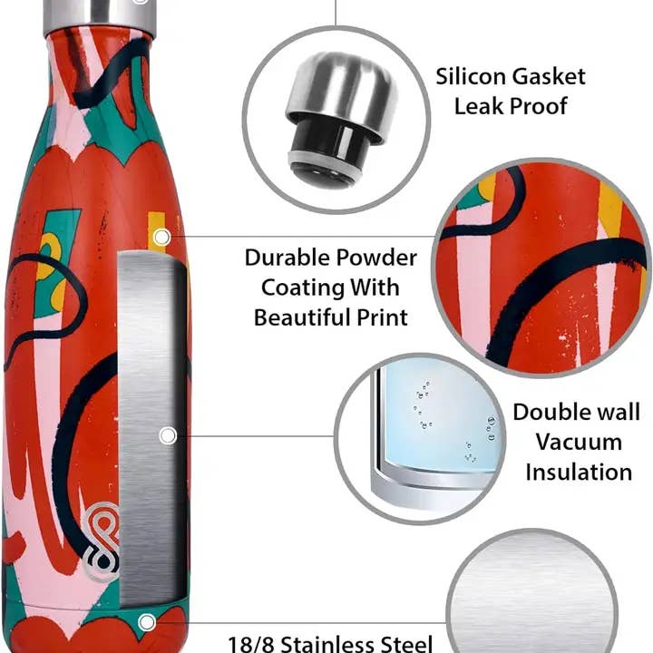 SINT - Wholesale Water Bottle - Modern Art Stainless Steel Water Bottle - 17 Oz | 500ML15