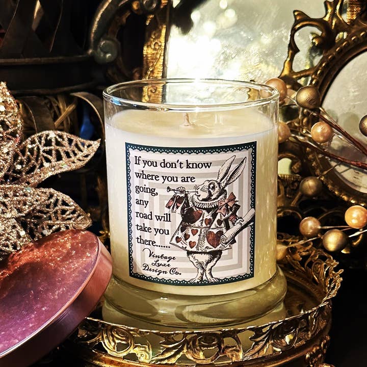 Vintage Luxe Design Co. - Wholesale Jar/Filled Candle - Follow the White Rabbit: Alice Wonderland 10 Oz Soy Candle7