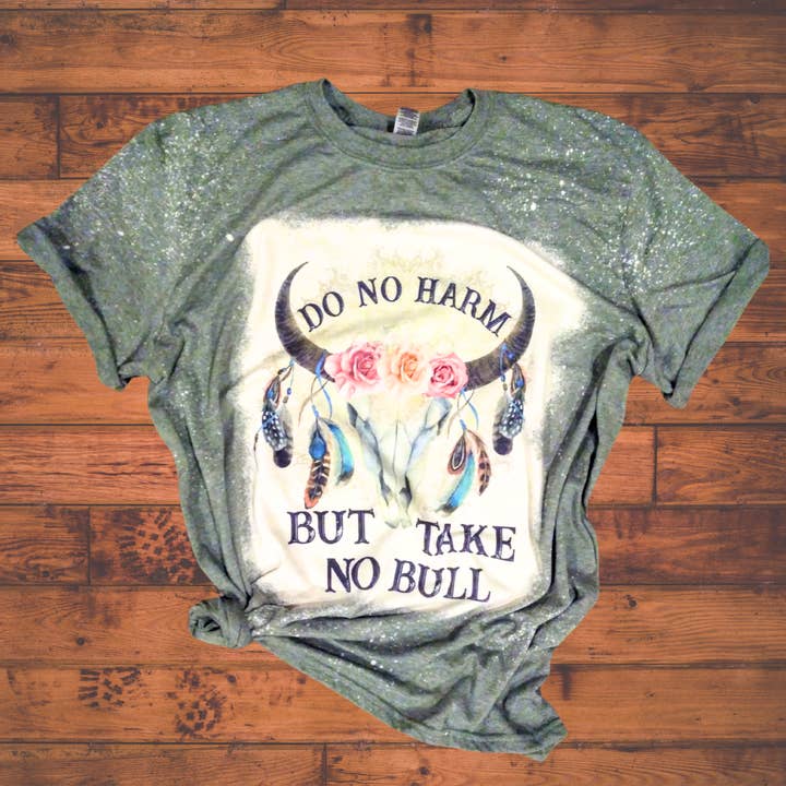 Do No Harm | Boho | Taureau | Western | T-shirt blanchi pour la vente par The American Honey