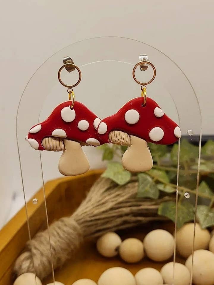Large Mushroom Dangles for wholesale by Lissa & Co.