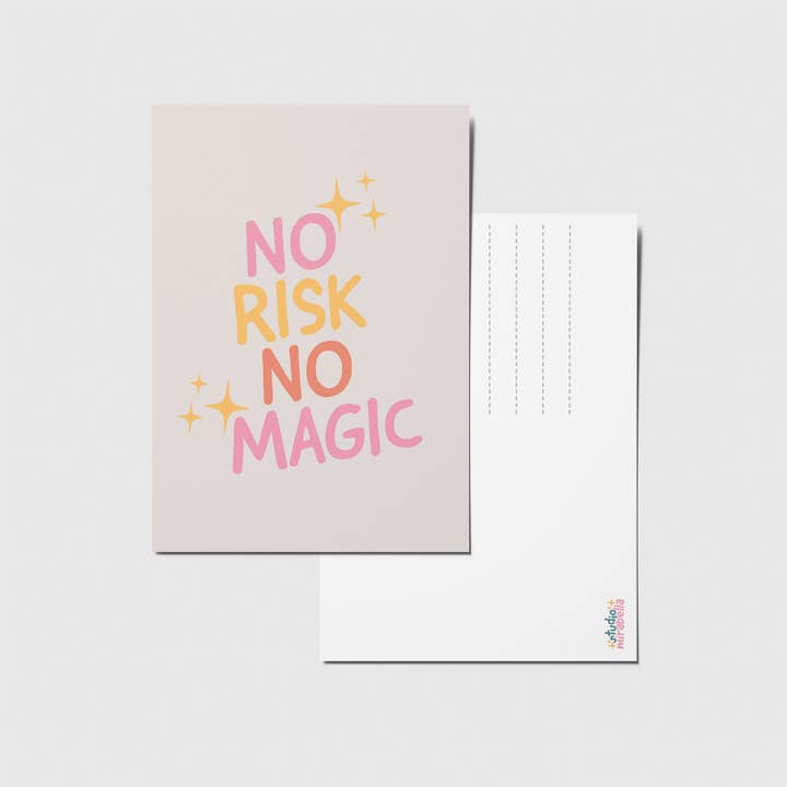 studio mirabella - Wholesale Postcard - No risk no magic - A6 Postcard1