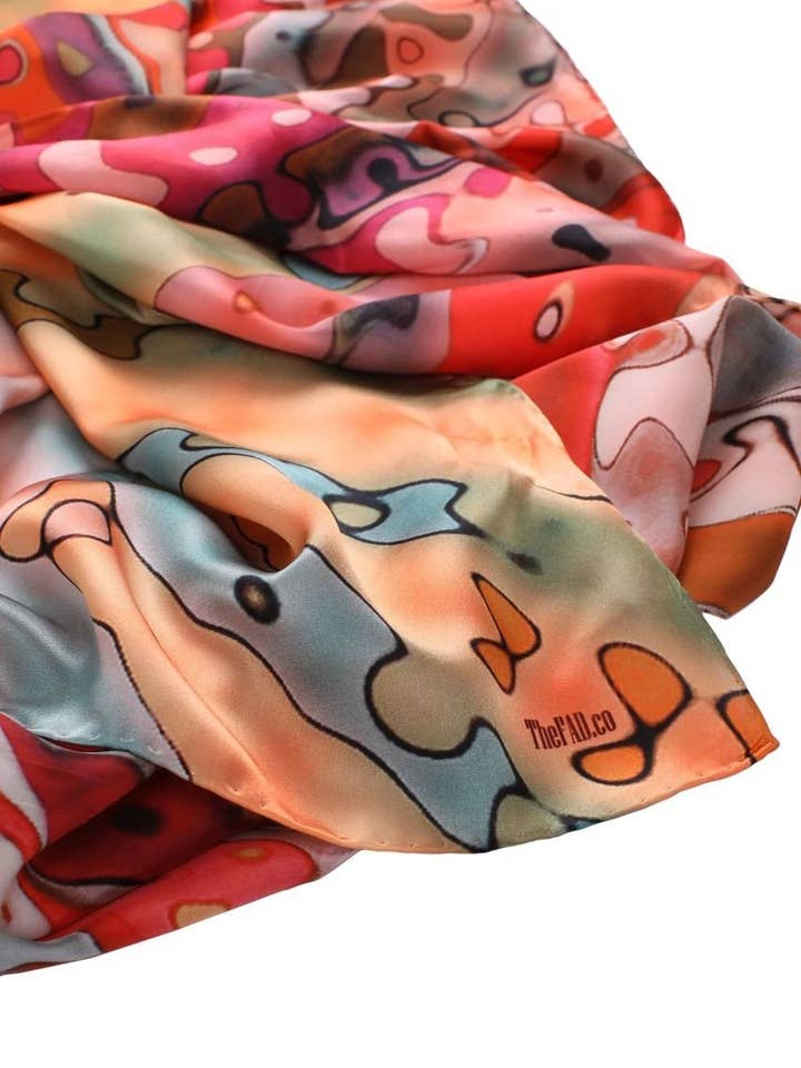 Châle en soie, collection FLAME pour la vente par FAD Fashion Art Design