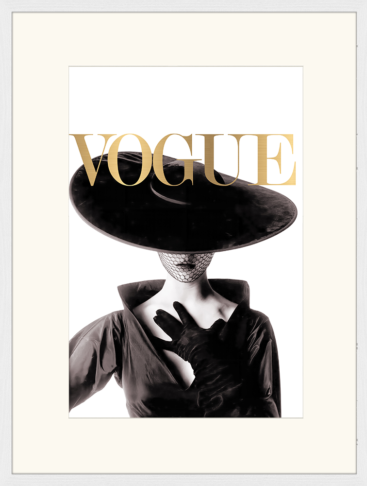 Weiss Vogue-Coverbild als Wandkunstdruck mit Rahmen für den Großhandel auf Faire11