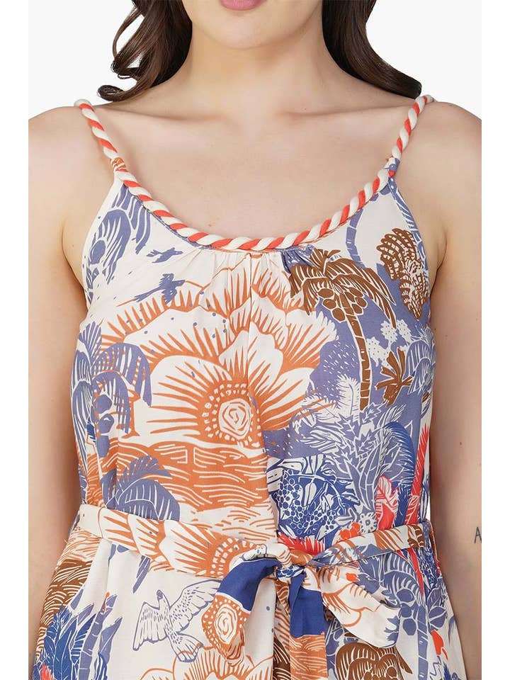 America & Beyond - Wholesale Dress - Women's - Set of 6 Taste Of Blue Tropics Maxi Dress (S,M,L)5