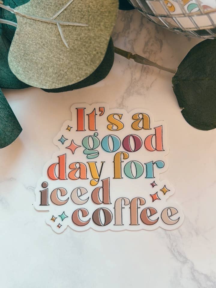 Good day for iced coffee Sticker for wholesale by Jelly Melly
