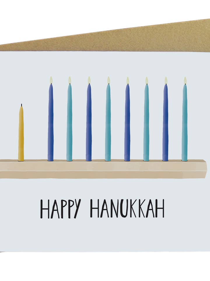 Carte Menorah Hanoukka pour la vente par Paper Wolf Design
