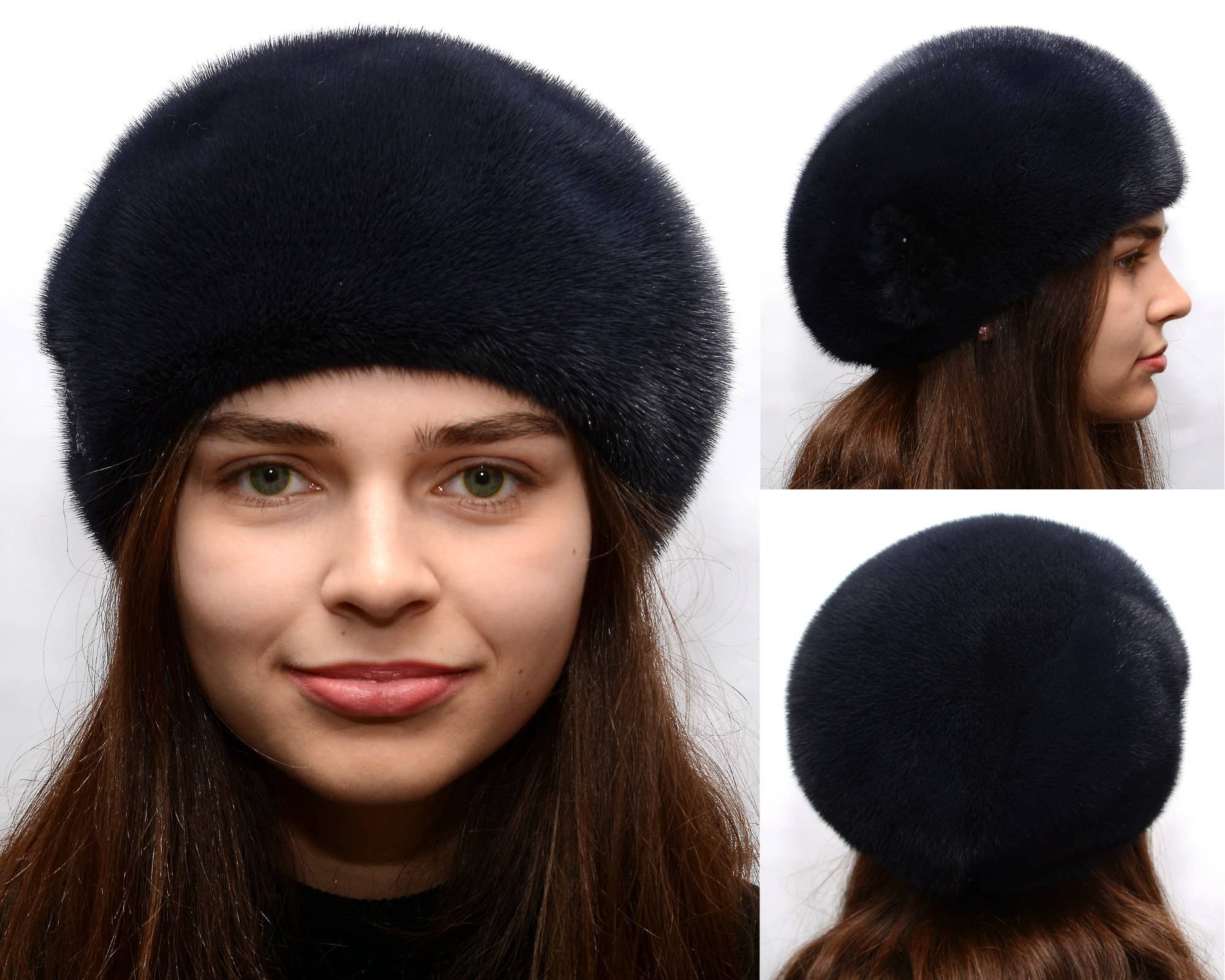 FurStyleUa – wholesale Basker - Dam – Damernas pälsbasker vinter äkta päls hatt stil minkbasker4