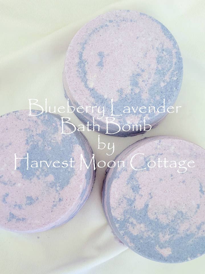 Blueberry Lavender Bath Bomb for wholesale by Harvest Moon Cottage Bath and Body