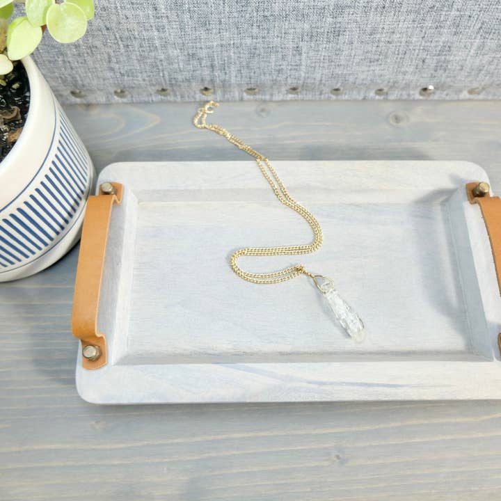 Ahsoka Tano’s Kyber Crystal Small Pendant Necklace White crystal Star Wars Gift for wholesale by BlueButterflyBazaar