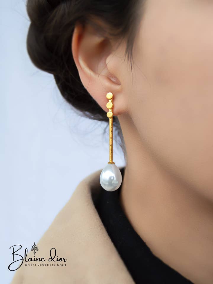 Orecchini di perle | Orecchini da sposa con perle a goccia per la vendita all'ingrosso da parte di BlaineDor