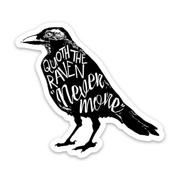 Quoth the Raven Sticker for wholesale by Corvidae drawings & designs