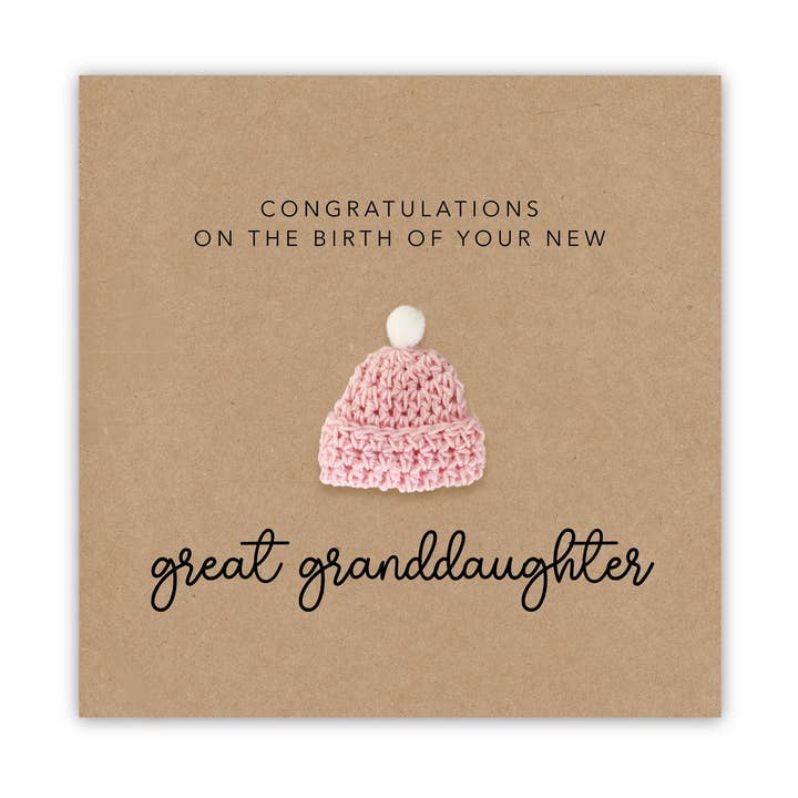 Tarjeta de felicitación, nueva bisnieta para venta al por mayor de Fifi's Handcrafted