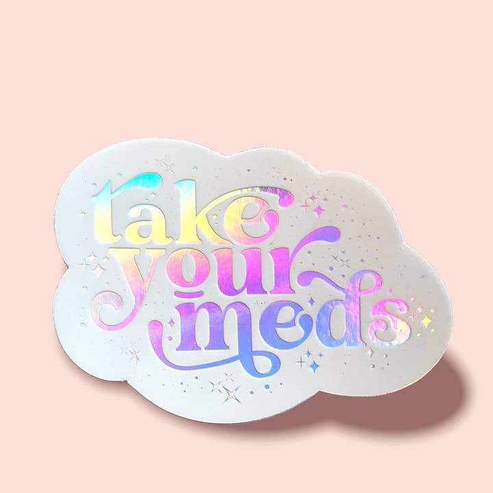 Holo Sticker Bundle | Self Care Gifts Aesthetic Sticker Pack | Holographic Mental Health Stickers | for wholesale by WritingLoveShop