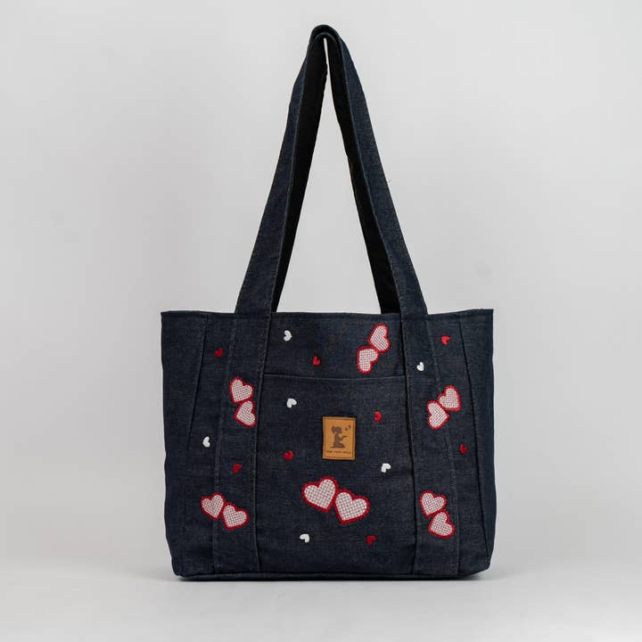 Amore En Denim Tote for wholesale by New Hope Girls