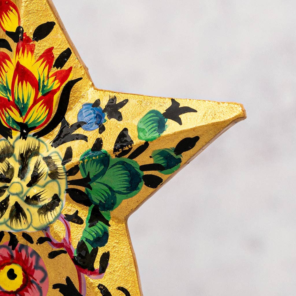 Bollywood Christmas – wholesale Ornament – Gold Indian 3D Hanging Star1