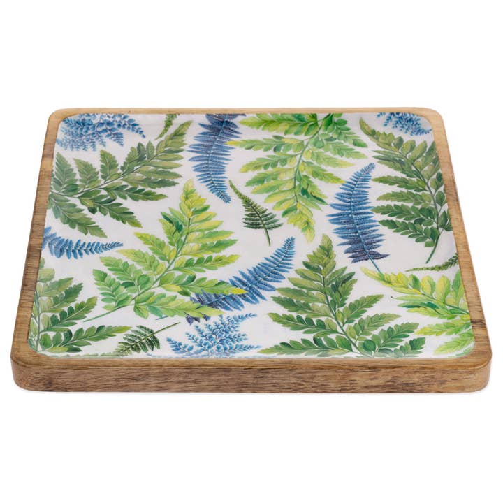 10" Dia Arwea Wood Square Platter Mango Wood & Enamel for wholesale by Boston International