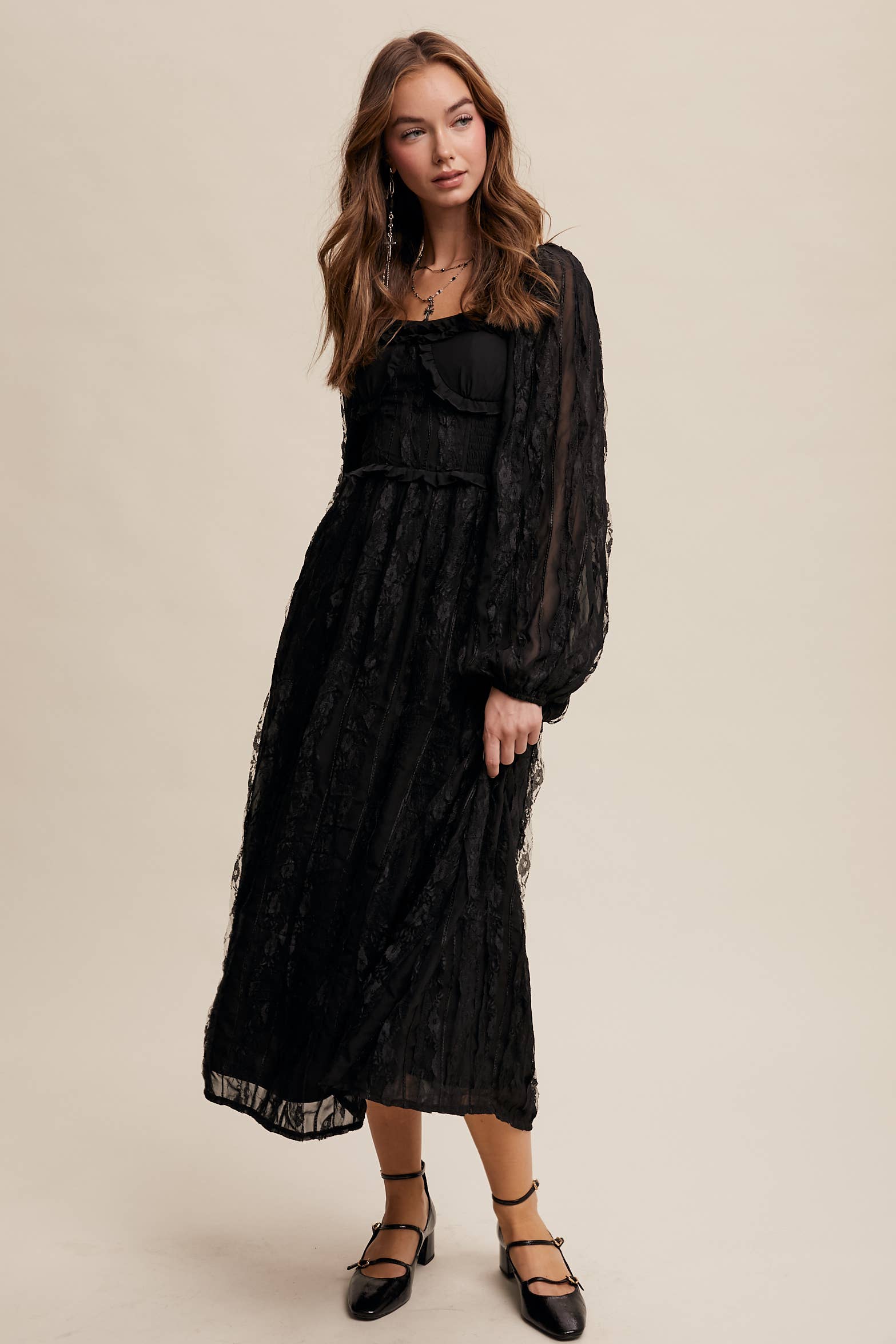 Listicle - Wholesale Dress - Women's - Romantic Lace Midi Dress2