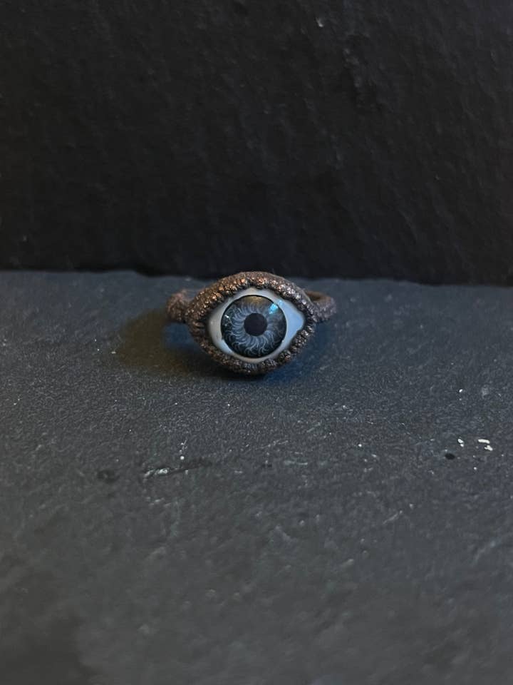 Blue Eye ring size 6 for wholesale by Bare Bones Jewelry London