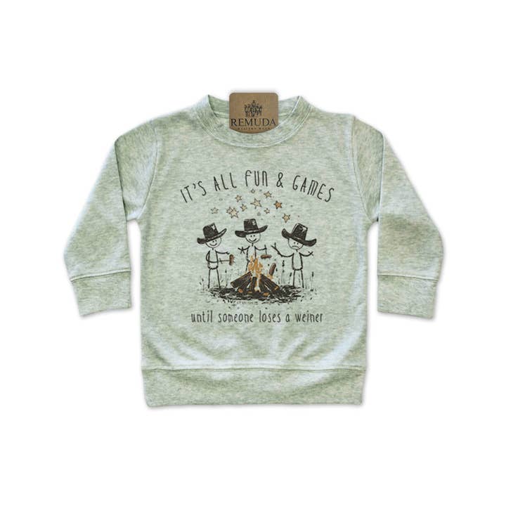Remuda Western Wear - Wholesale Shirt - Baby - It's All Fun & Games Until Someone Loses A Weiner - Infant Pullover3