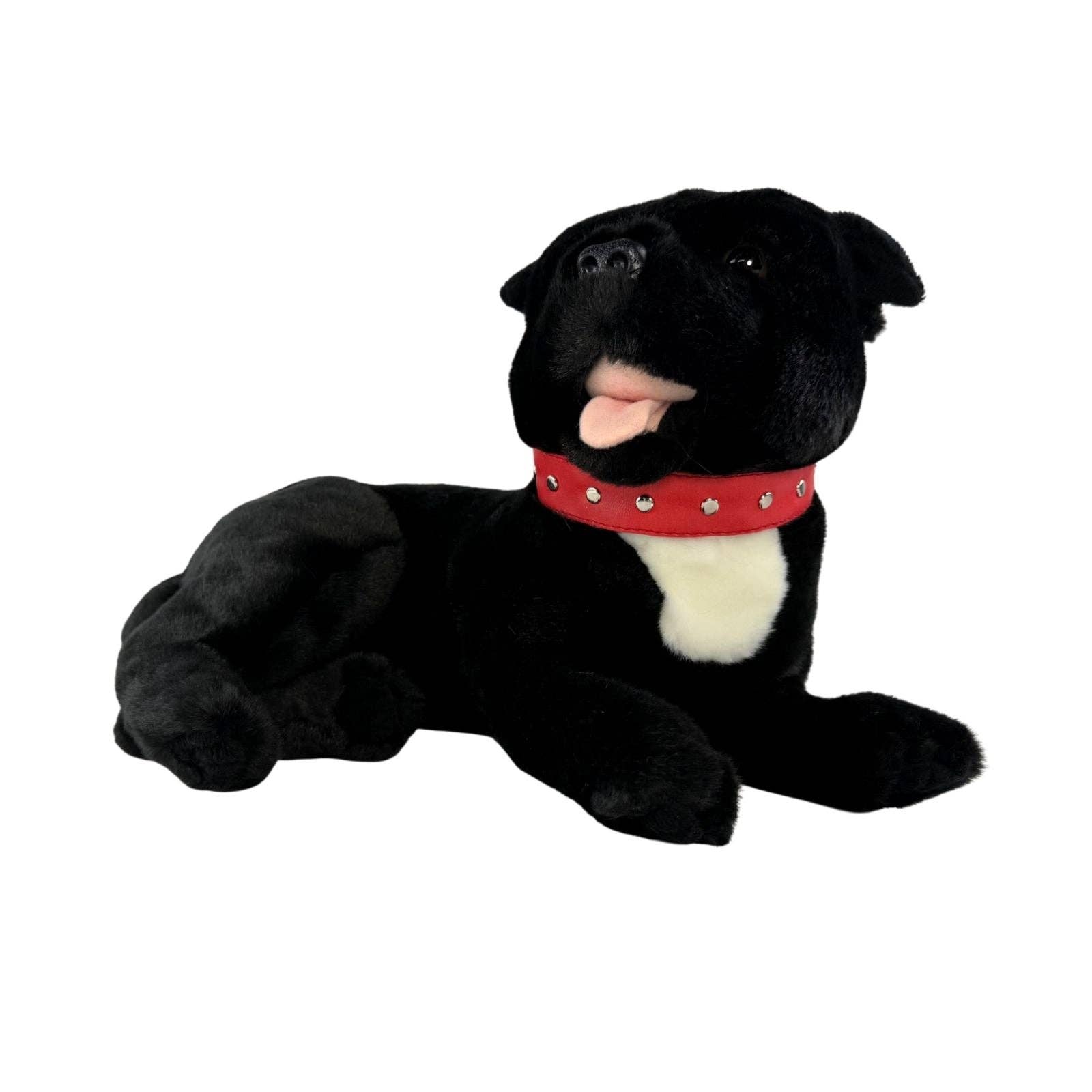 Bocchetta Plush Toys - Vente Peluche – chien - Pepper - Staffy - 35 cm couché, noir2