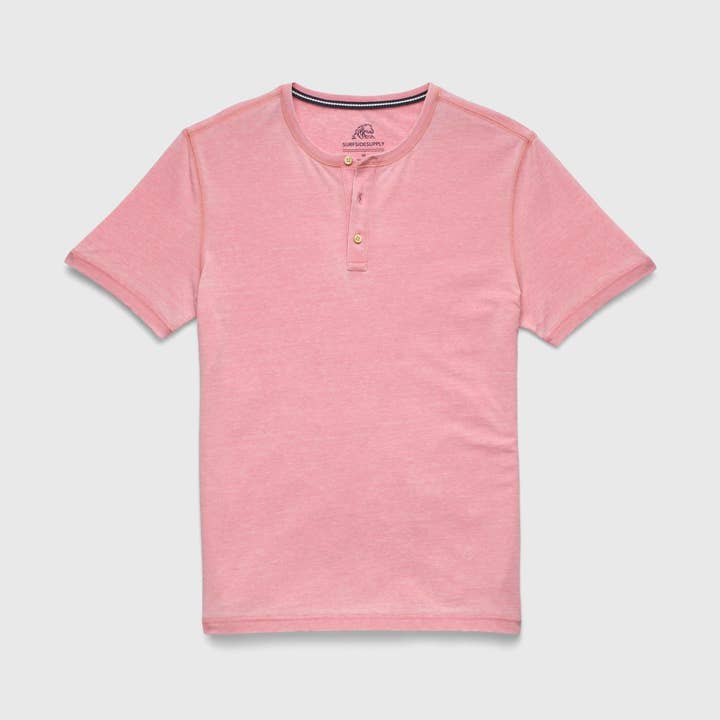 Sean Burnout Henley - Brandied Apricot for wholesale by SURFSIDESUPPLY