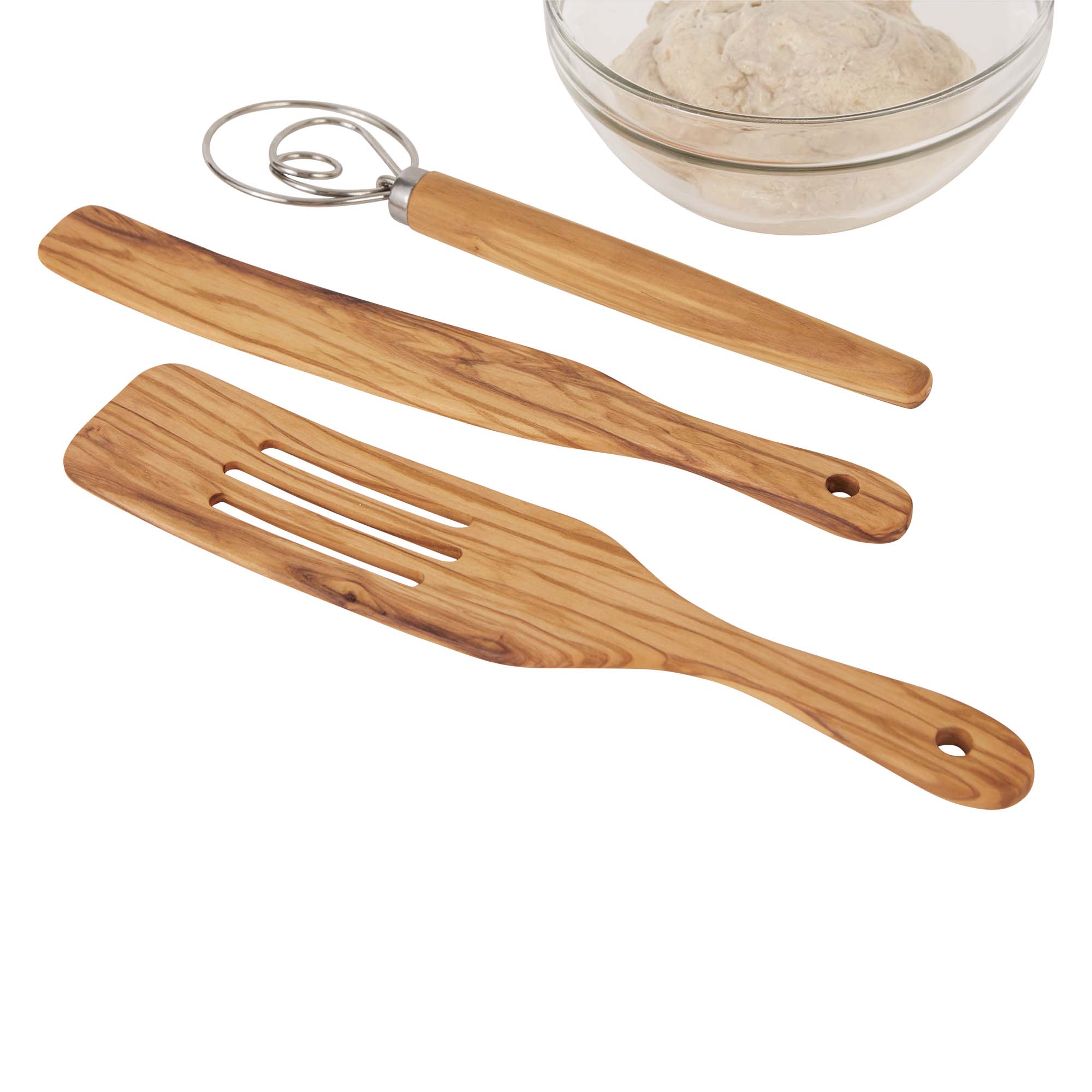 RSVP International - Wholesale Spatula/Turner - Olive Wood Slotted Spurtle1