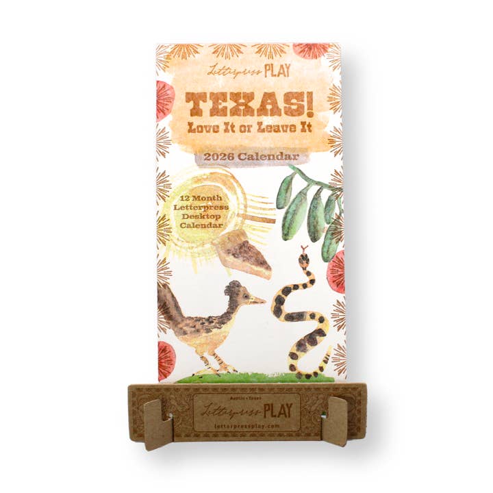 Texas! Elsk det eller forlad det 2026 Skrivebordskalender for engroshandel hos Letterpress PLAY