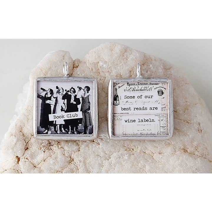 Book Club Soldered Art Charm for wholesale by Jennifer Dahl Designs LLC