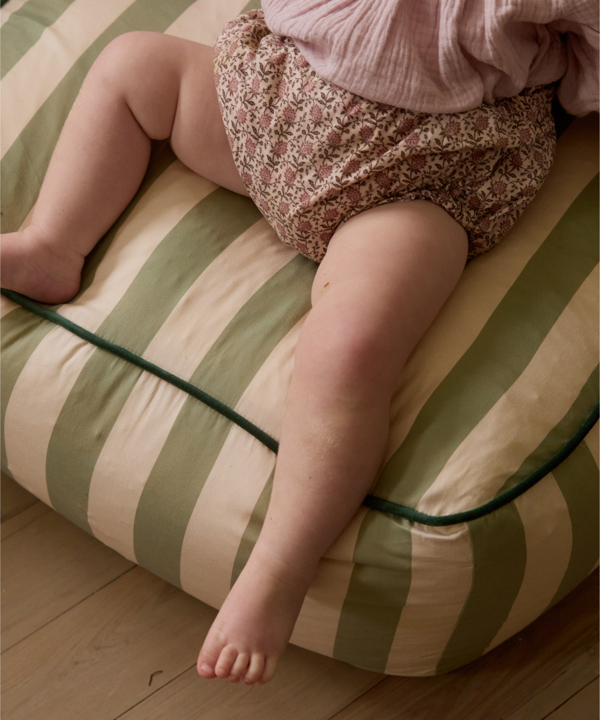 Philé - Wholesale Lounger – Baby - Striped Toddler Lounger – Green2