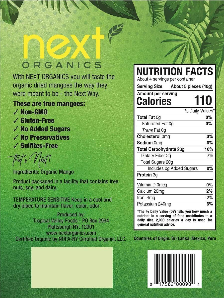 Next Organics – wholesale Dried/dehydrated fruit – Organic Dried Mango 16 oz2