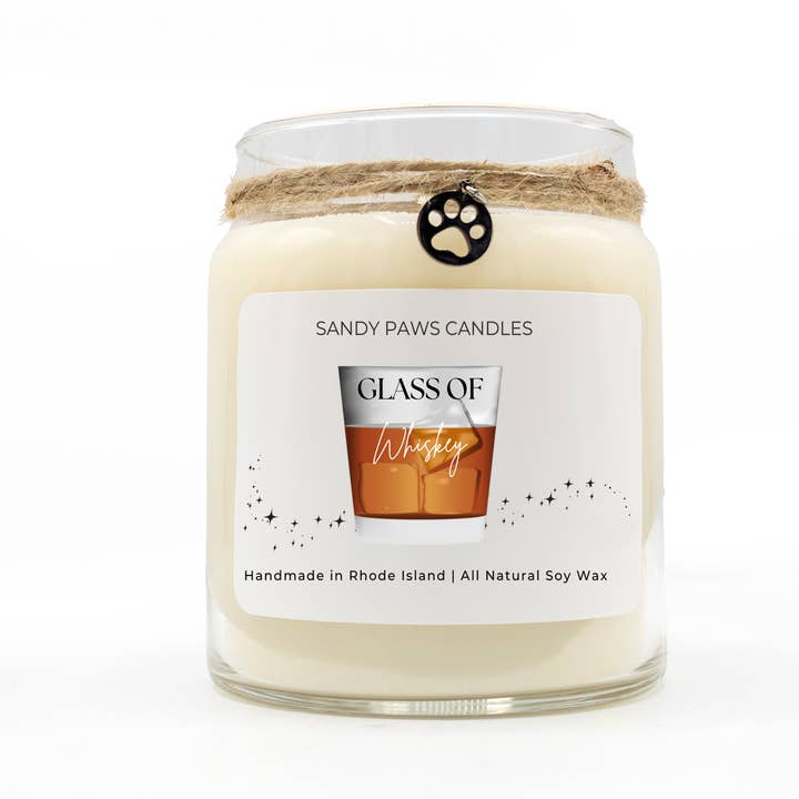 Whiskey Soy Wax Candle - paraffin-free for wholesale by Sandy Paws Candles