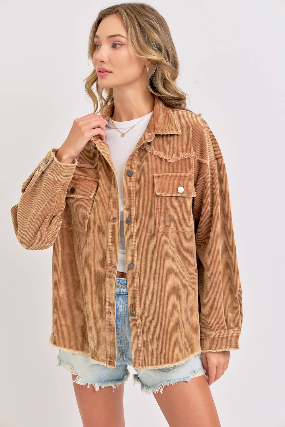 Sweet Lovely by Jen - Wholesale Shirt Jacket/Shacket - Women's -  CORDUROY SHACKET MINERAL WASHED COWBOY WESTERN COMBINED35
