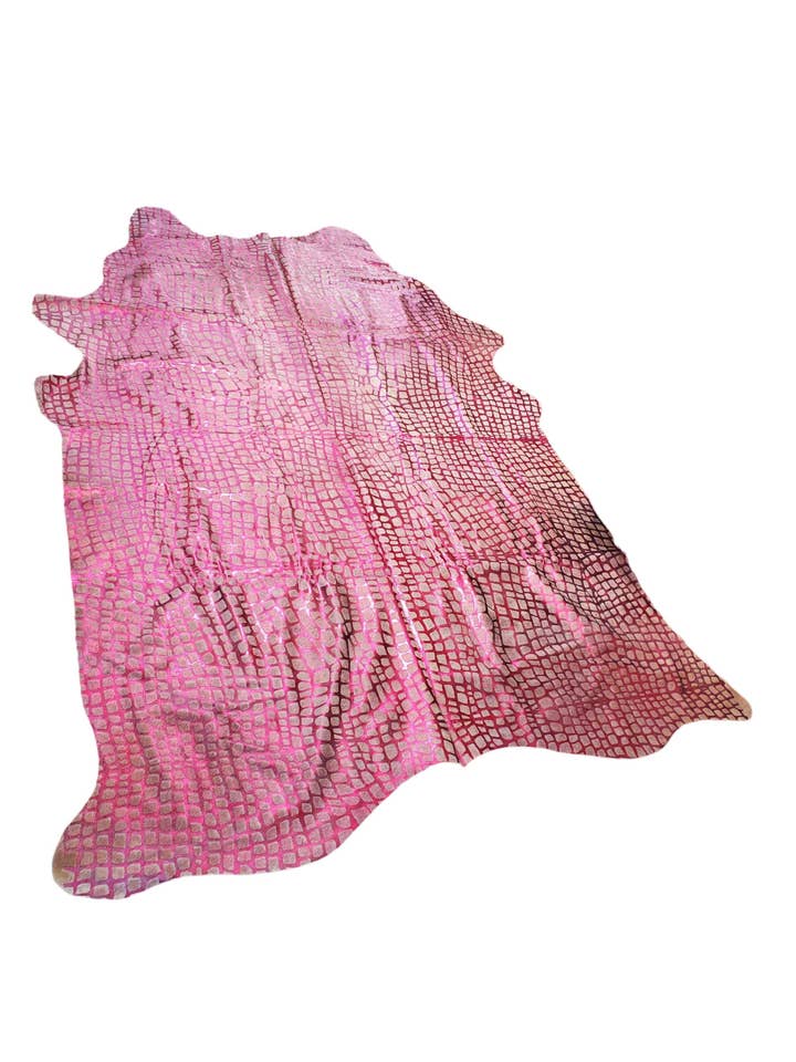 Pæon Elektrisk Pink Krokodille Koskindstæppe for engroshandel hos Charlie Leather