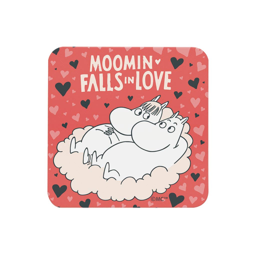 Moomin US Official - Wholesale Coasters - Moomin Falls In Love Snorkmaiden & Moomintroll Wooden Single Coaster5