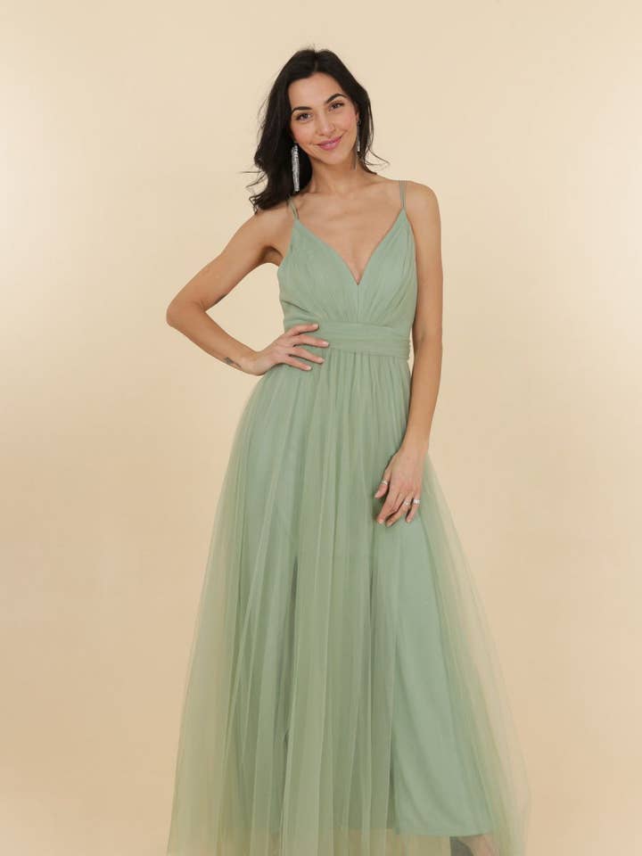 Invitadissimas – Großhandel Abendkleid – Damen – Langes Tüllkleid R1852
