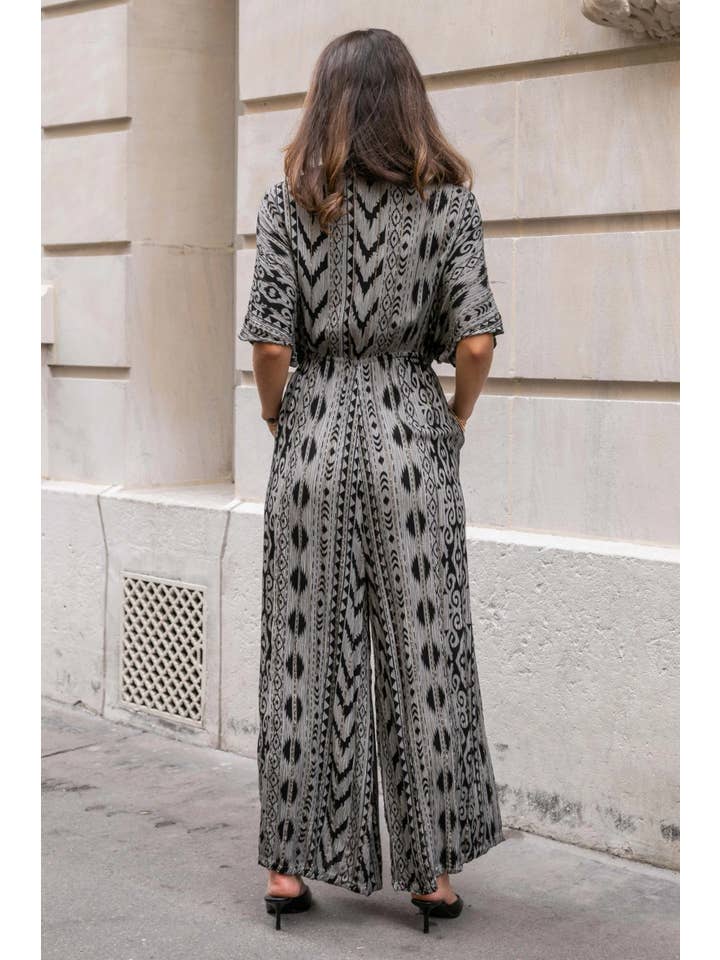 Gris Mono holgado bohemio con cuello en V de venta al por mayor en Faire