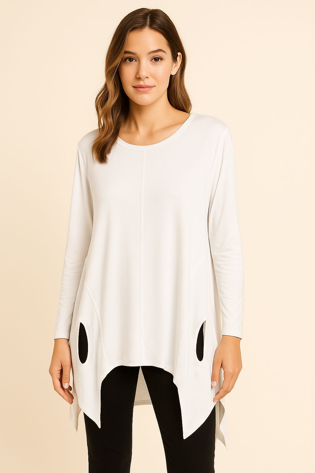 Lucy Sparks - Wholesale Tunic - Women's -  Stretchy Cotton Plus Size Friendly Top With Slashing Design4