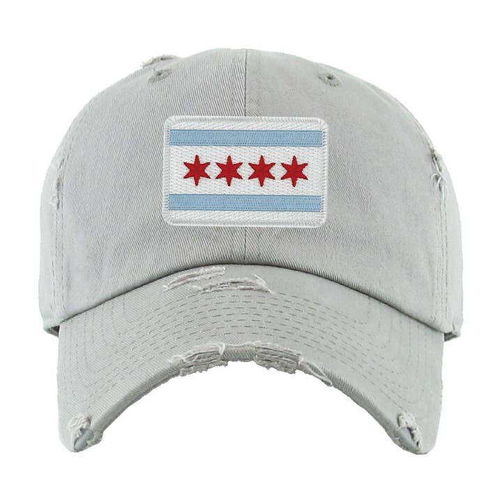 Chicago Flag Patch Dad Hats for wholesale by Cotton Mule