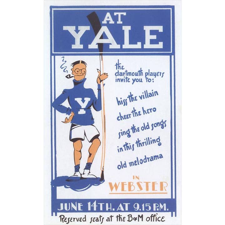 Tarjeta postal OL-220 Póster para el partido Yale-Dartmouth para venta al por mayor de Found Image Press