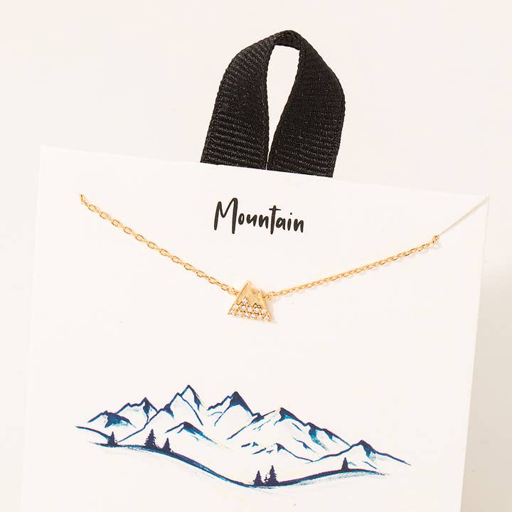 Fame Accessories - Wholesale Pendant/Charm Necklace - Mini Mountain Gold Dipped Pendant Necklace0